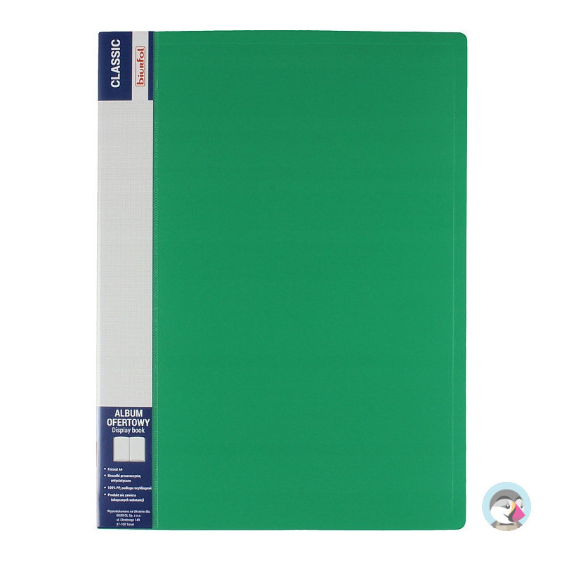 Album ofertowy na dokumenty 60 kieszeni CLASSIC zielony AOF-06-02 BIURFOL