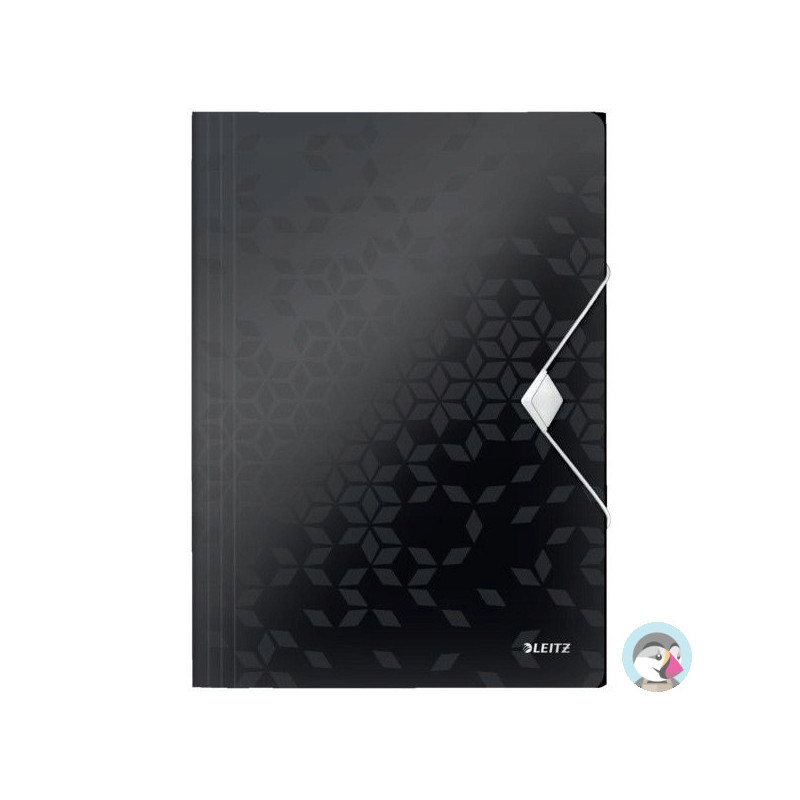 Teczka z gumką PP Leitz WOW, 15 mm, czarna 45990095