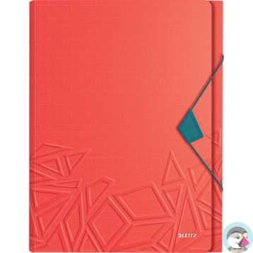 Teczka z przegródkami Leitz Urban Chic, PP, A4, mieści 250 kartek, czerwona 39970020