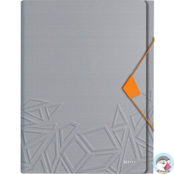Teczka z przegródkami Leitz Urban Chic, PP, A4, mieści 250 kartek, szara 39970088
