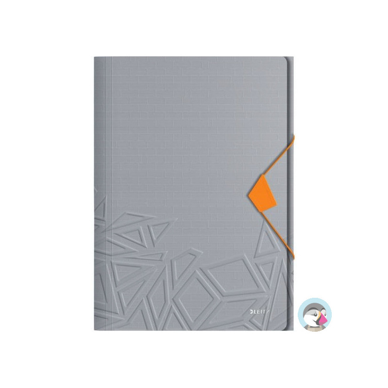Teczka z gumką Leitz Urban Chic, PP, A4, grzbiet 15 mm, mieści 150 kartek, szara 46490088