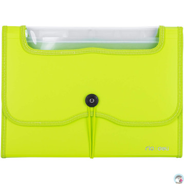 Teczka harmonijkowa z gumką 7-przegródek okno PVC RIO zielona 38127 GREEN DELI