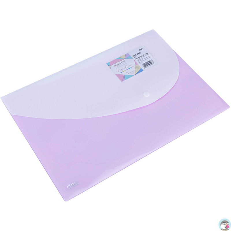 Teczka kopertowa na zatrzask MACARON fioletowa 5506 VIOLET DELI