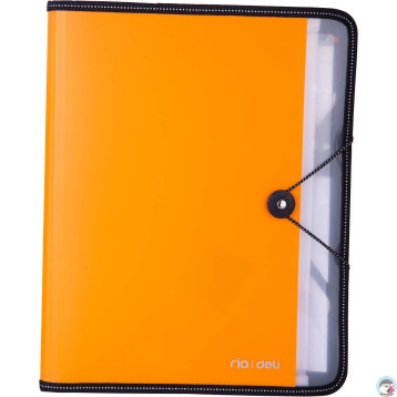 Teczka z gumką A4 7-przegródek RIO pomarańczowa 38965 ORANGE DELI