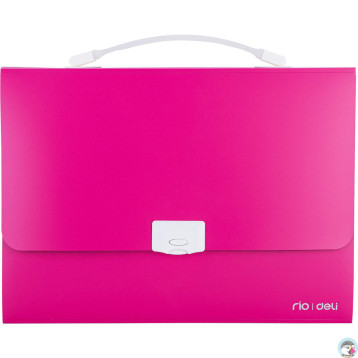 Teczka z rączką 13-przegródek RIO różowa 38126 PINK DELI