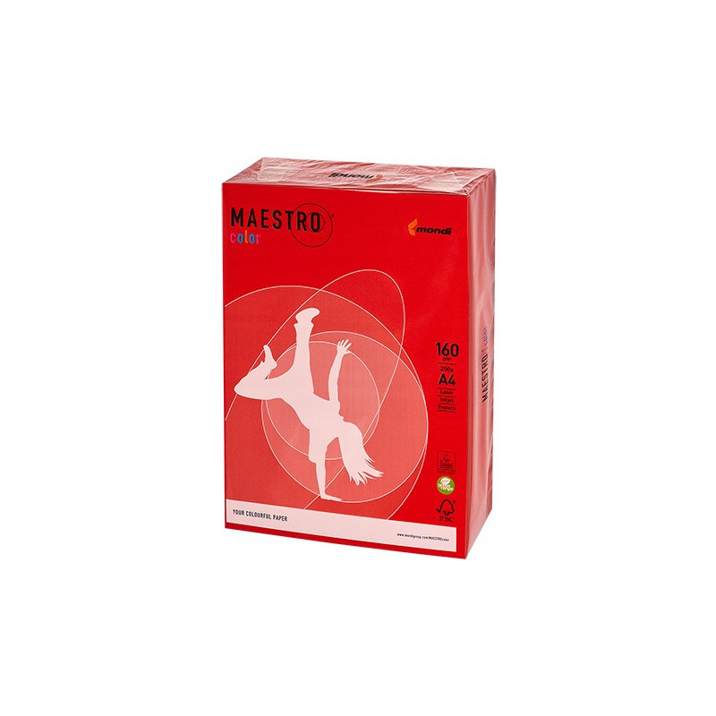 Papier ksero A4 160g MAESTRO COLOR CO44 intensive czerwień koralowa 250a