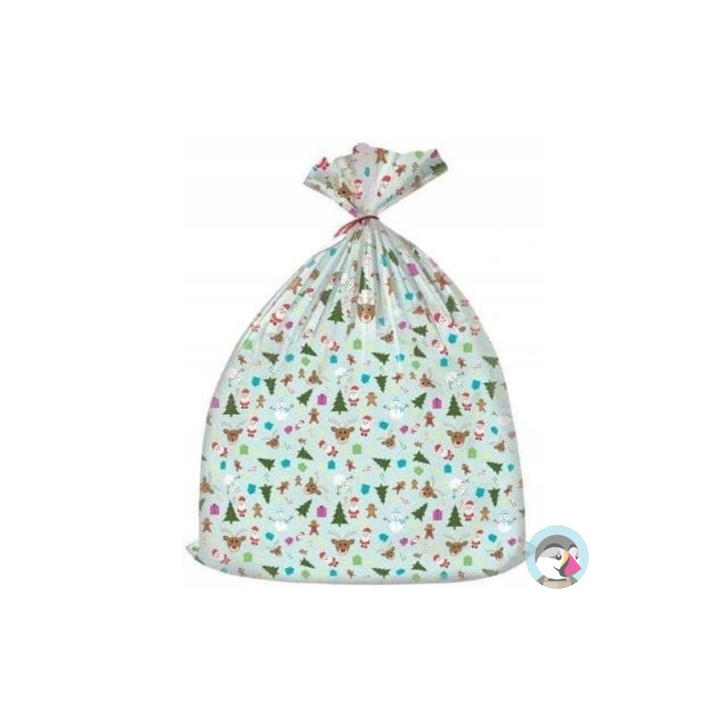 Worek upominkowy CHRISTMAS plastik XXL mix wzorów 92x110 PaKaDo