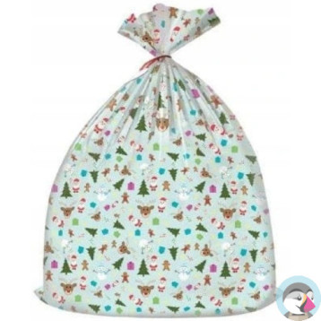 Worek upominkowy CHRISTMAS plastik XXL mix wzorów 92x110 PaKaDo