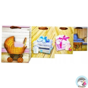 Torebka prezentowa 26x32x10cm A4 lux BABY ROZETTE