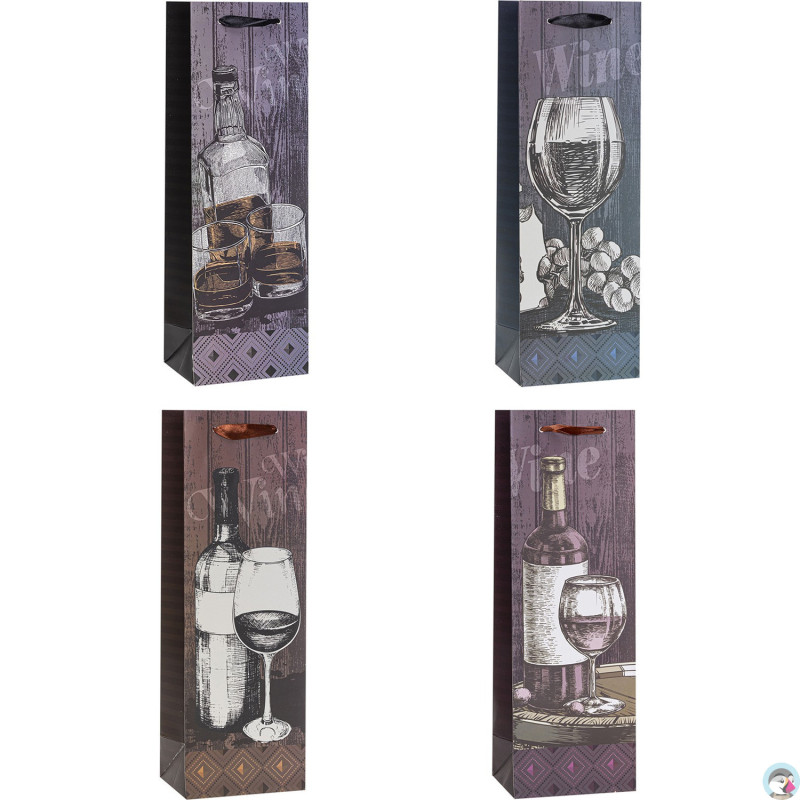 Torebka prezentowa 12x36x9cm Lux TBF-24015-BB ROZETTE