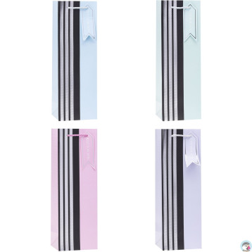 Torebka prezentowa 12x35x9cm na butelkę TBG-24213-BB-HS ROZETTE