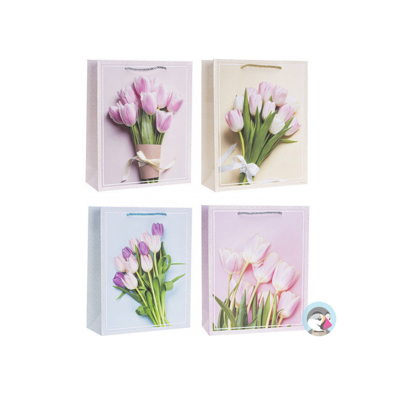 Torebka prezentowa 18x23x8cm tulipany TK-24023-GL-A5 ROZETTE