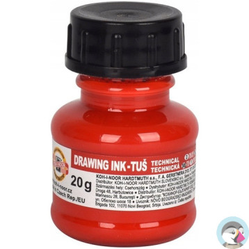 Tusz kreślarski 20g czerwony 141700402 KOH-I-NOOR