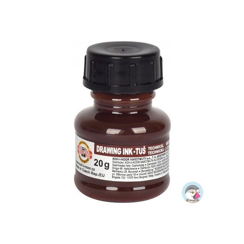 Tusz kreślarski 20g brązowy 141727/1417009 KOH-I-NOOR