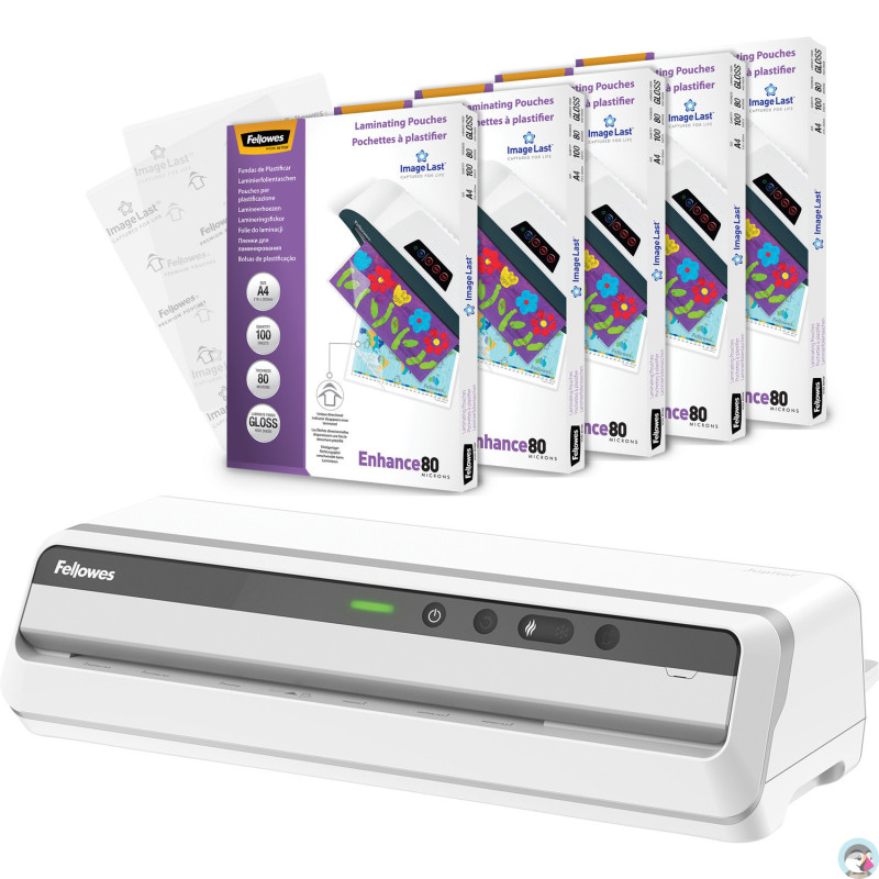 Laminator JUPITER A3 OFFICE 5748401 + 5 opakowań folii do laminacji ImageLast A4 5306114 FELLOWES