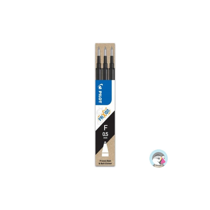 Wkład FRIXION CLIKER 0,5mm czarny (3szt) PIBLS-FR5-B-S2-E PILOT