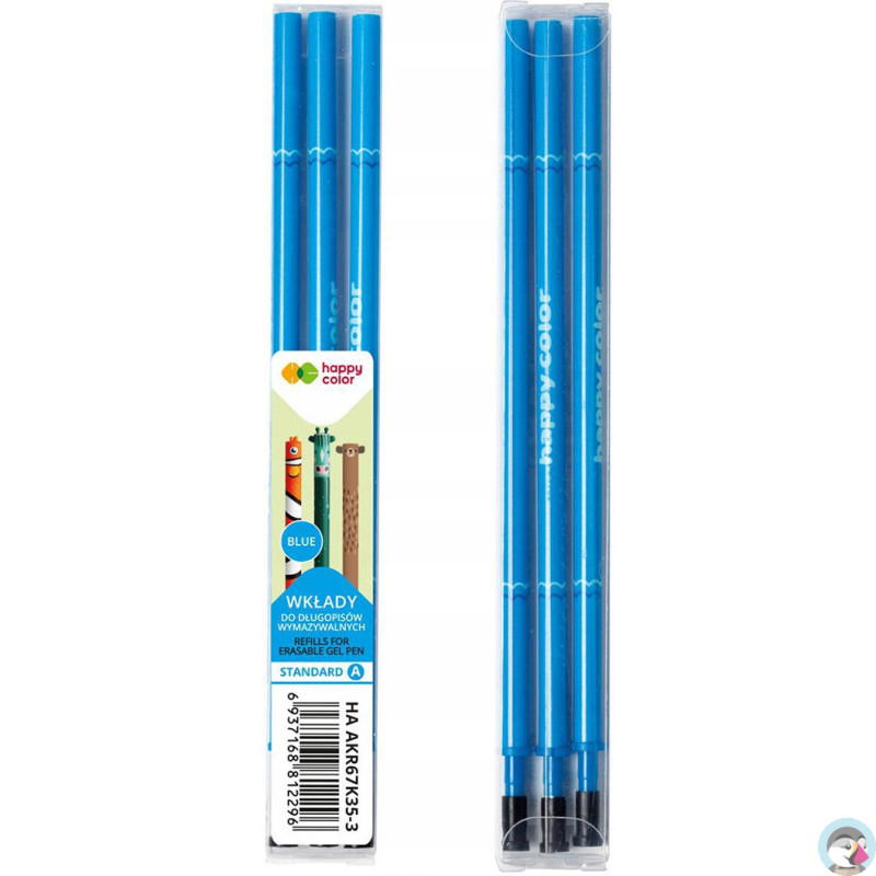 Wkłady do długopisu wymazywalnego (3szt) niebieski AKR67K35-3 HAPPY COLOR