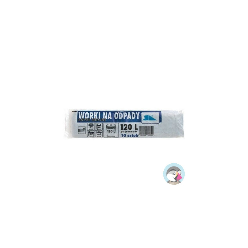 Worki na śmieci 120L LDPE czarne (10szt) 70cm/110cm