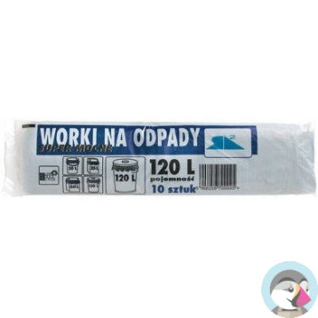 Worki na śmieci 120L LDPE czarne (10szt) 70cm/110cm
