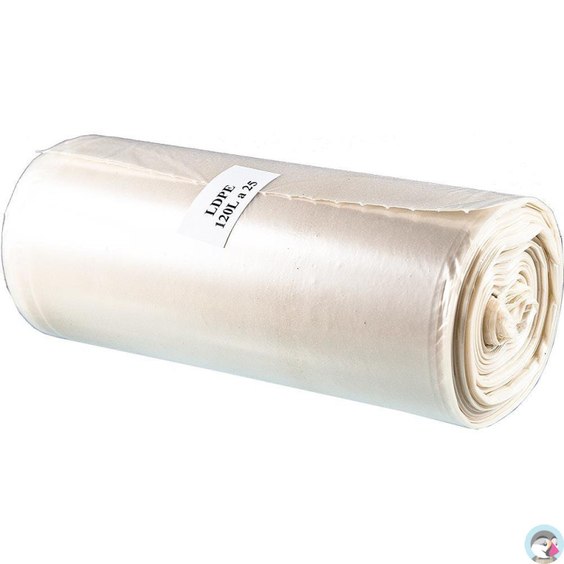 Worki na śmieci 120L LDPE (25szt) przezroczyste