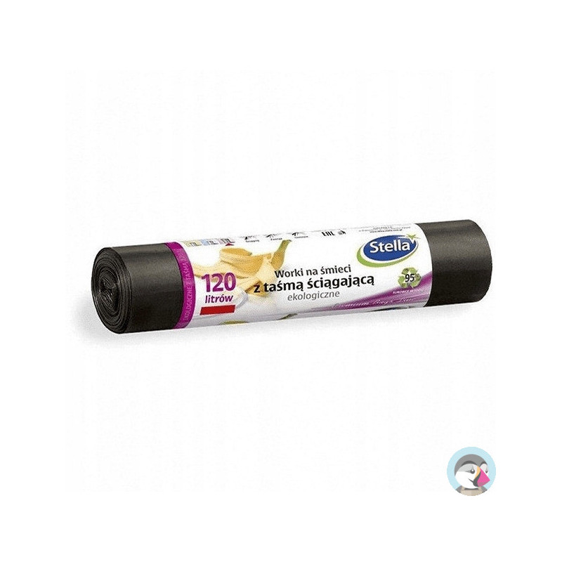 Worki na śmieci 120L ekologiczne z taśmą (LDPE) (10szt) STELLA WNS-6356