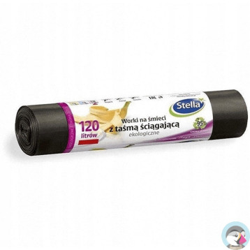 Worki na śmieci 120L ekologiczne z taśmą (LDPE) (10szt) STELLA WNS-6356