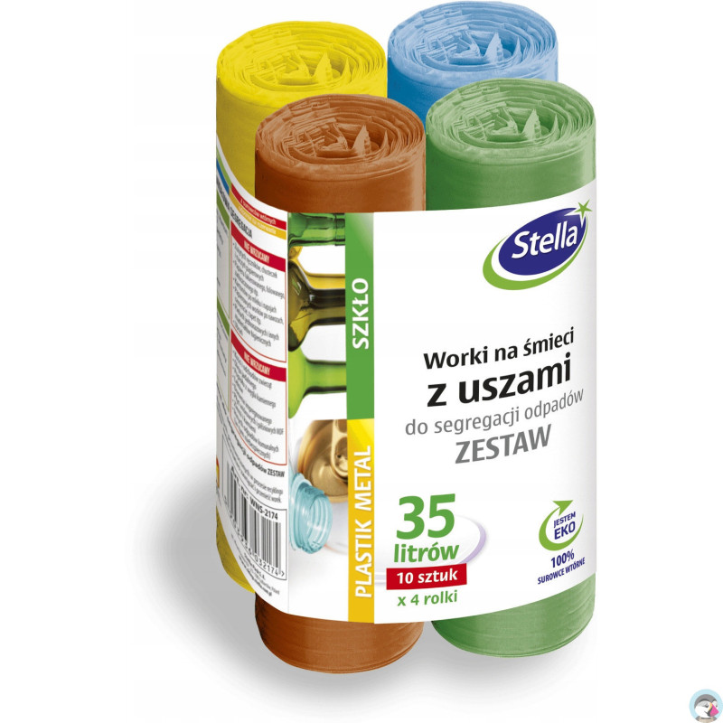 Worki z uszami do segregacji odpadów 35L zestaw 4x10szt WNS-2174V1