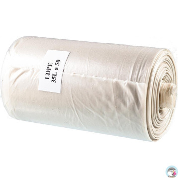 Worki na śmieci 35L LDPE (50szt) przezroczyste