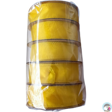 Wstążka organza szer. 4cm jasnożółta GIMAR