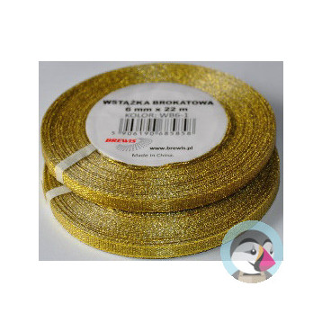 Wstążka brokatowa złota 6mm WB6-1 BREWIS