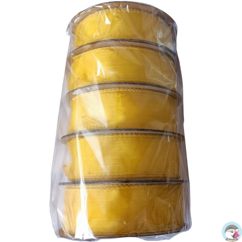 Wstążka organza szer. 4cm ciemny żółty GIMAR