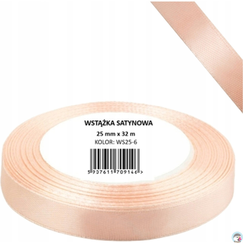 Wstążka satynowa 12mm/32m WS12-6 morelowy BREWIS
