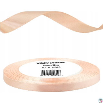 Wstążka satynowa 6mm/32m WS6-6 morelowy BREWIS
