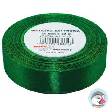 Wstążka satynowa 25mm/32m 19 zielona BREWIS