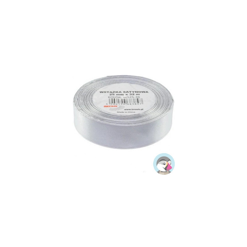 Wstążka satynowa 25mm/32m szary/platynowy BREWIS