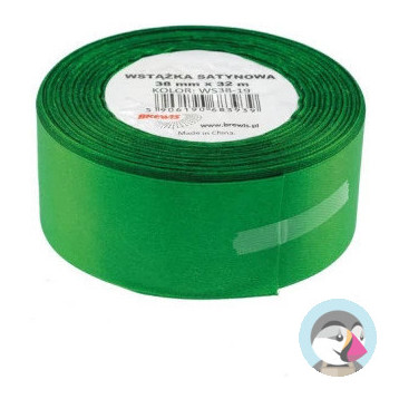 Wstążka satynowa 38mm/32m zielona BREWIS