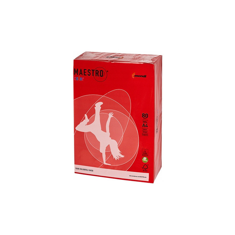 Papier ksero A4 80g MAESTRO COLOR CO44 Intensywny czerwień koralowa