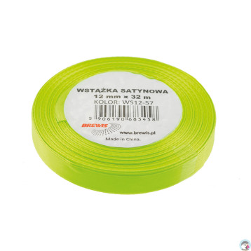 Wstążka satynowa 12mm/32m limonka BREWIS