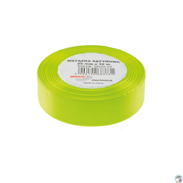 Wstążka satynowa 25mm/32m limonka BREWIS