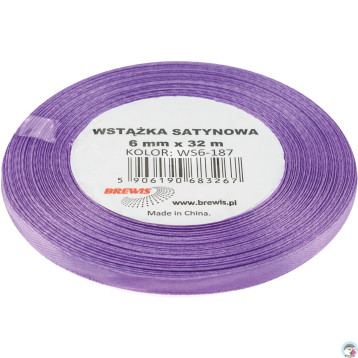 Wstążka satynowa 6mm/32m lawendowa BREWIS