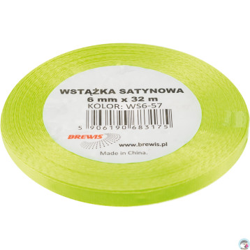 Wstążka satynowa 6mm/32m limonkowy WS6-57 BREWIS