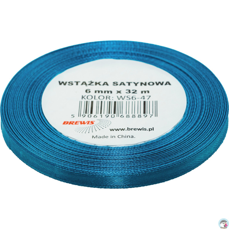 Wstążka satynowa 6mm/32m turkusowy BREWIS