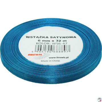 Wstążka satynowa 6mm/32m turkusowy BREWIS