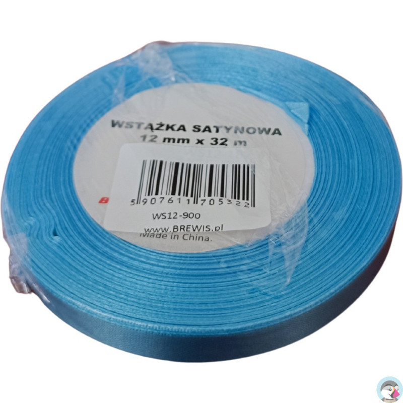 Wstążka satynowa 12mm/32m błękitna 900 BREWIS