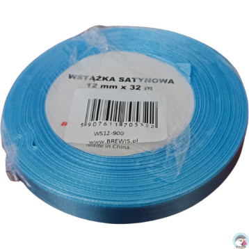 Wstążka satynowa 12mm/32m błękitna 900 BREWIS