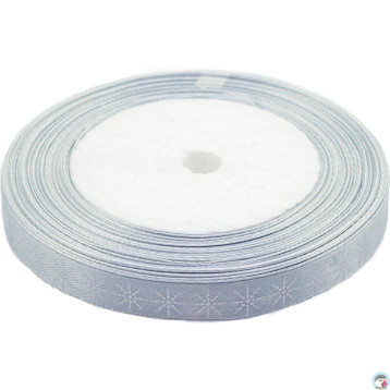 Wstążka satynowa Boże Narodzenie 12mm/22m srebrna WSX12-3 BREWIS