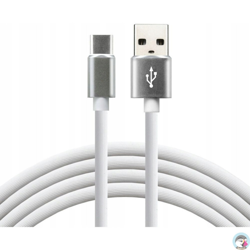 Kabel USB-A - USB-C 1,5m 3A silikonowy biały EVERACTIVE (CBS-1.5CW)