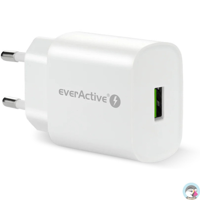Ładowarka sieciowa 230V EVERACTIVE SC-250Q 1xUSB-A 18W biała