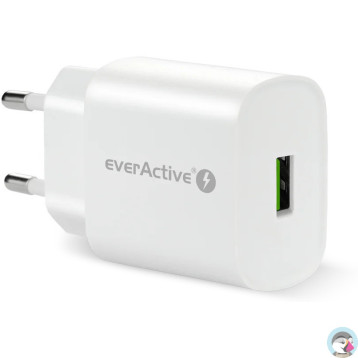 Ładowarka sieciowa 230V EVERACTIVE SC-250Q 1xUSB-A 18W biała