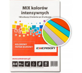 Papier ksero A4 80g mix intensywny 100ark Czerwony, Fuksja, Ciemny Niebieski, Ciemny Zielony, Żółty xem1001pwn EMERSON